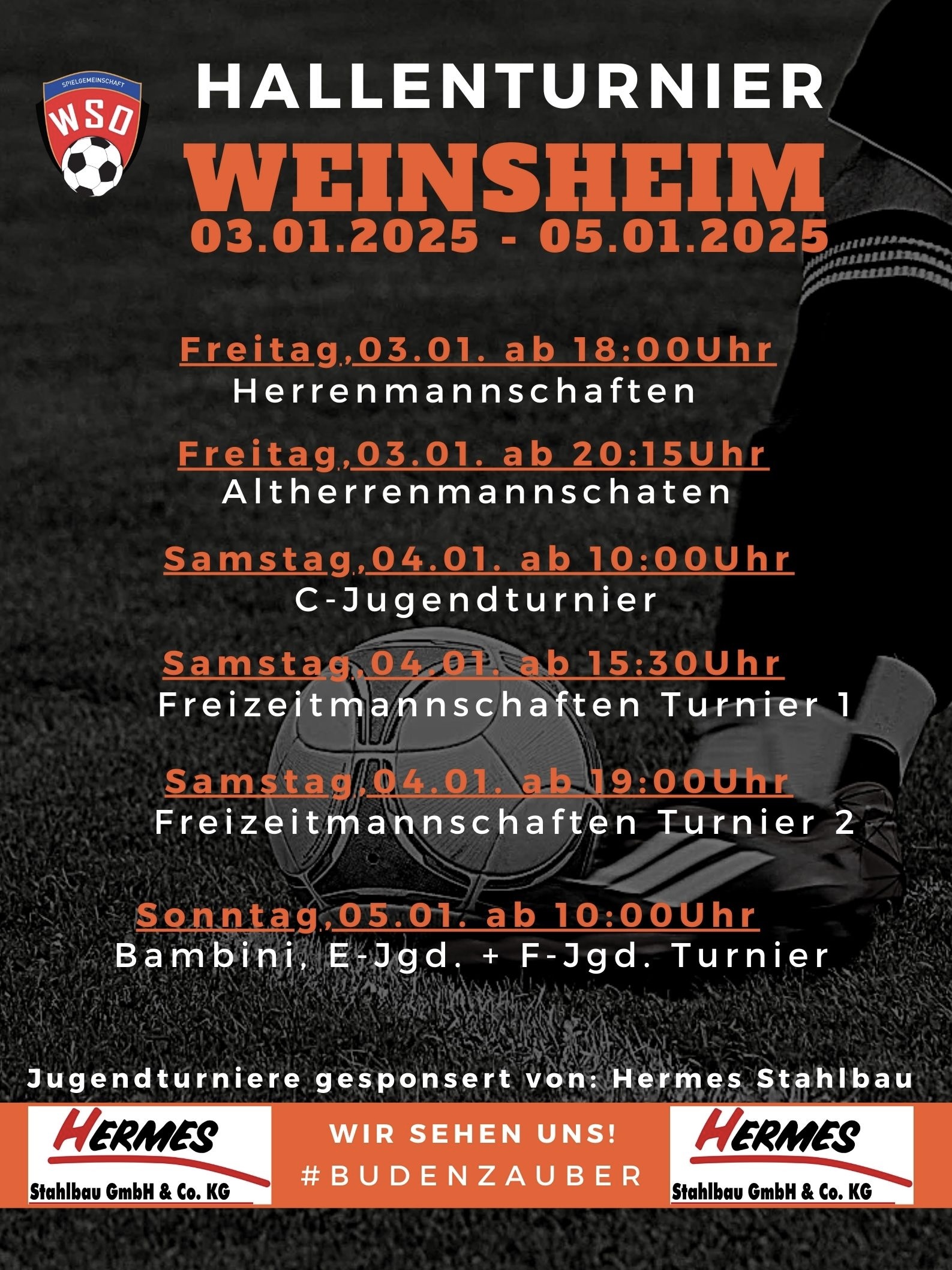 Orange Schwarz und Weiß Fußball Poster.jpg